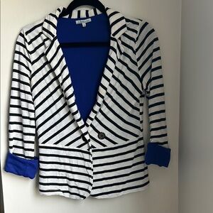 Charlotte Russe Black and White Striped Blazer